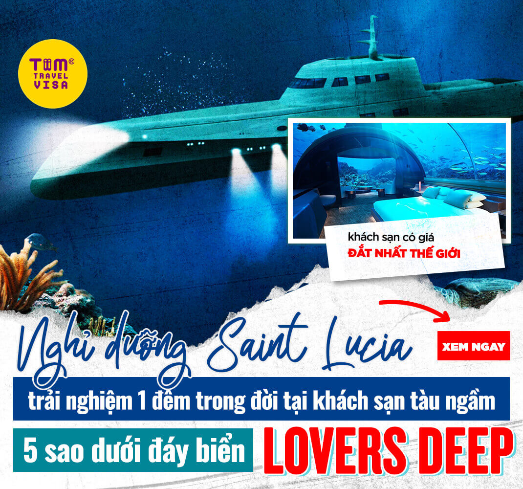 Nghỉ dưỡng Saint Lucia tại khách sạn tàu ngầm 5 sao Lovers Deep dưới đáy biển