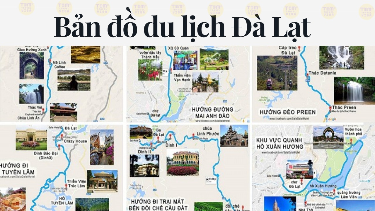 Bản đồ du lịch Đà Lạt: Cập nhật điểm đến hấp dẫn mới nhất