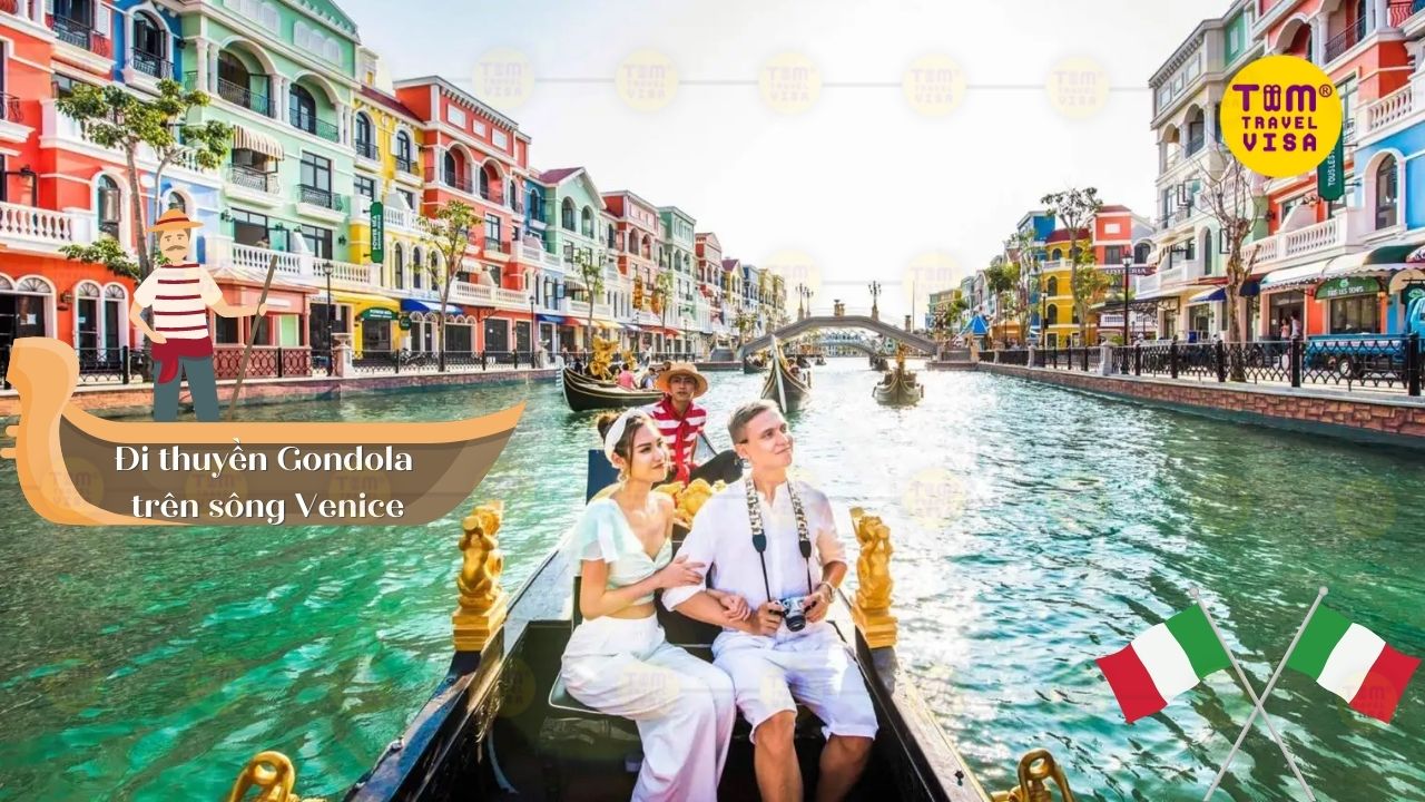 Đi thuyền Gondola thưởng ngoạn cảnh sắc trên sông Venice phiên bản Việt