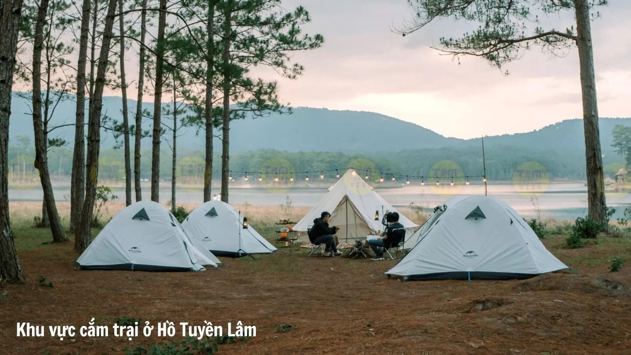 Những khu vực của Hồ Tuyền Lâm chill chill để cắm trại