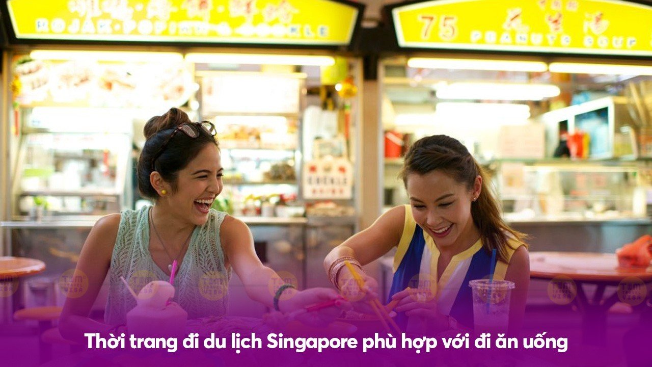 Thời trang đi du lịch Singapore phù hợp với đi ăn uống