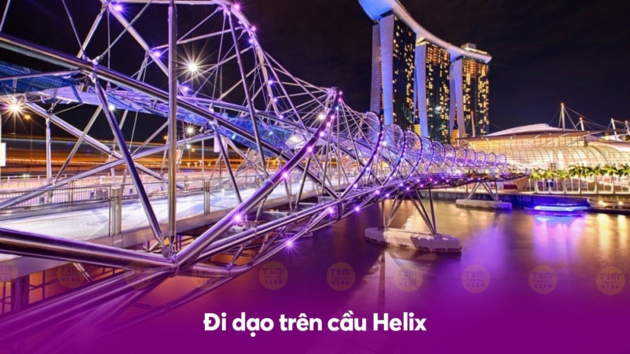 Buổi tối chơi gì ở Singapore - Đi dạo trên cầu Helix