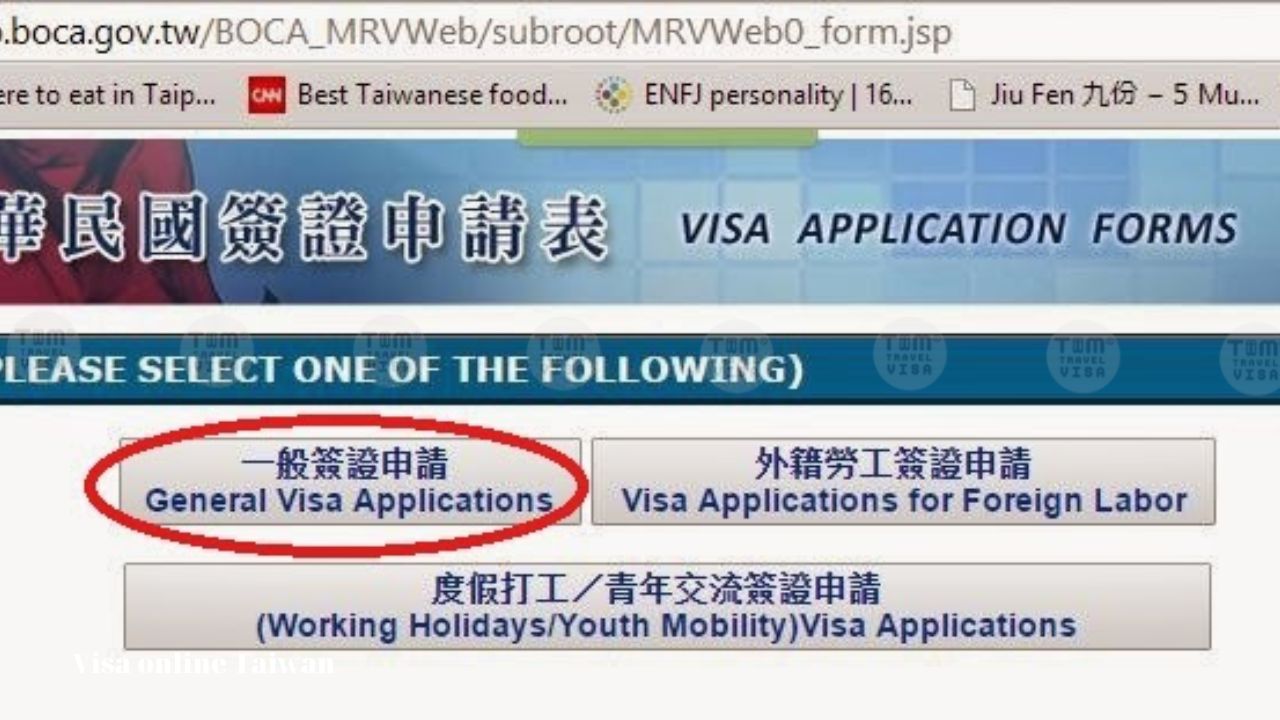 Thông tin về quy định ban đầu về visa online Taiwan