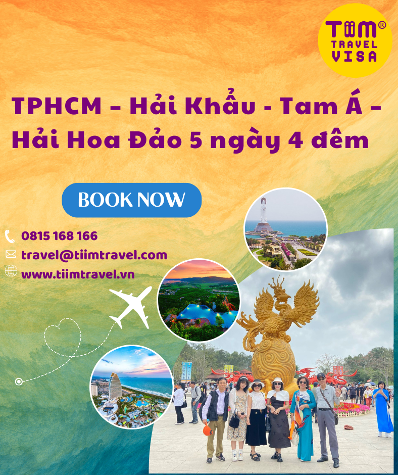 TPHCM – Hải Khẩu - Tam Á – Hải Hoa Đảo 5 ngày 4 đêm 