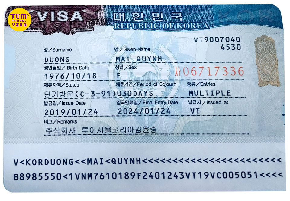 thủ tục xin visa hàn quốc mới nhất