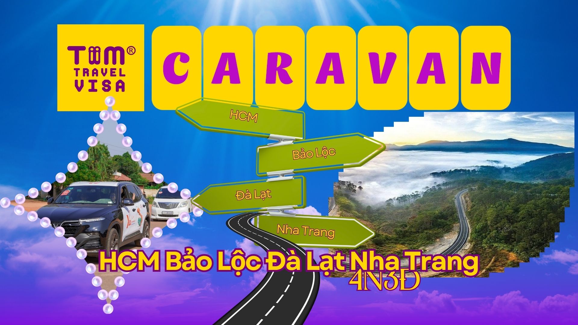 Tour Caravan HCM - Bảo Lộc - Đà Lạt - Nha Trang - HCM 4N3Đ