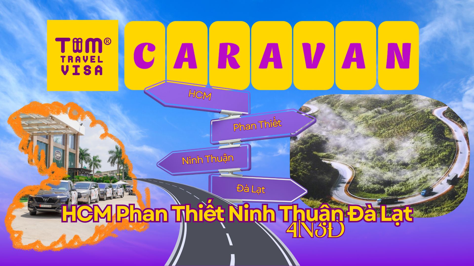 Tour Caravan HCM - Phan Thiết - Ninh Thuận - Đà Lạt 4N3Đ: Từ Cát Trắng Biển Xanh đến Mây Mù Cao Nguyên