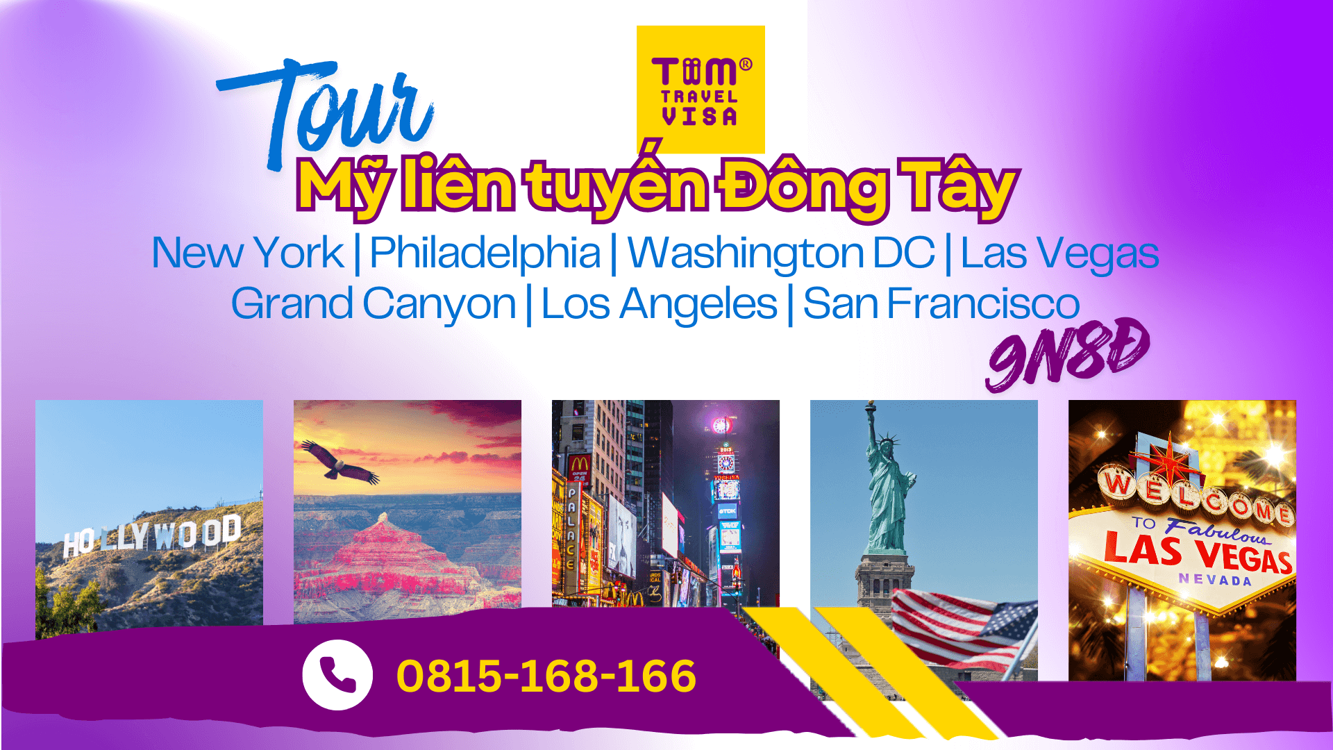 Tour Mỹ Liên Tuyến Đông Tây 2026 - Hành trình đẳng cấp thiết kế riêng 9N8Đ