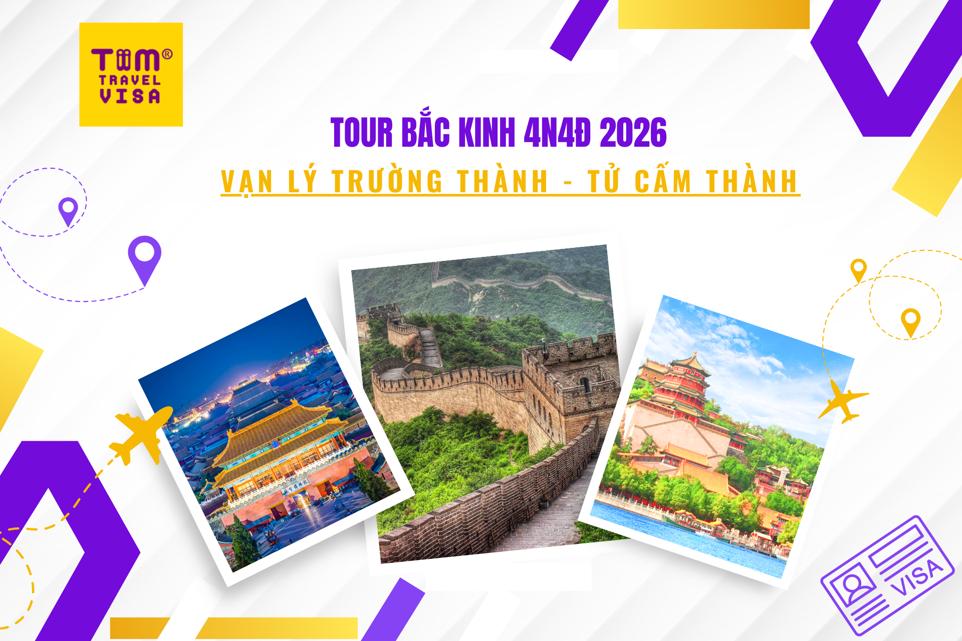 Tour Bắc Kinh 4N4Đ 2026: Vạn Lý Trường Thành - Tử Cấm Thành