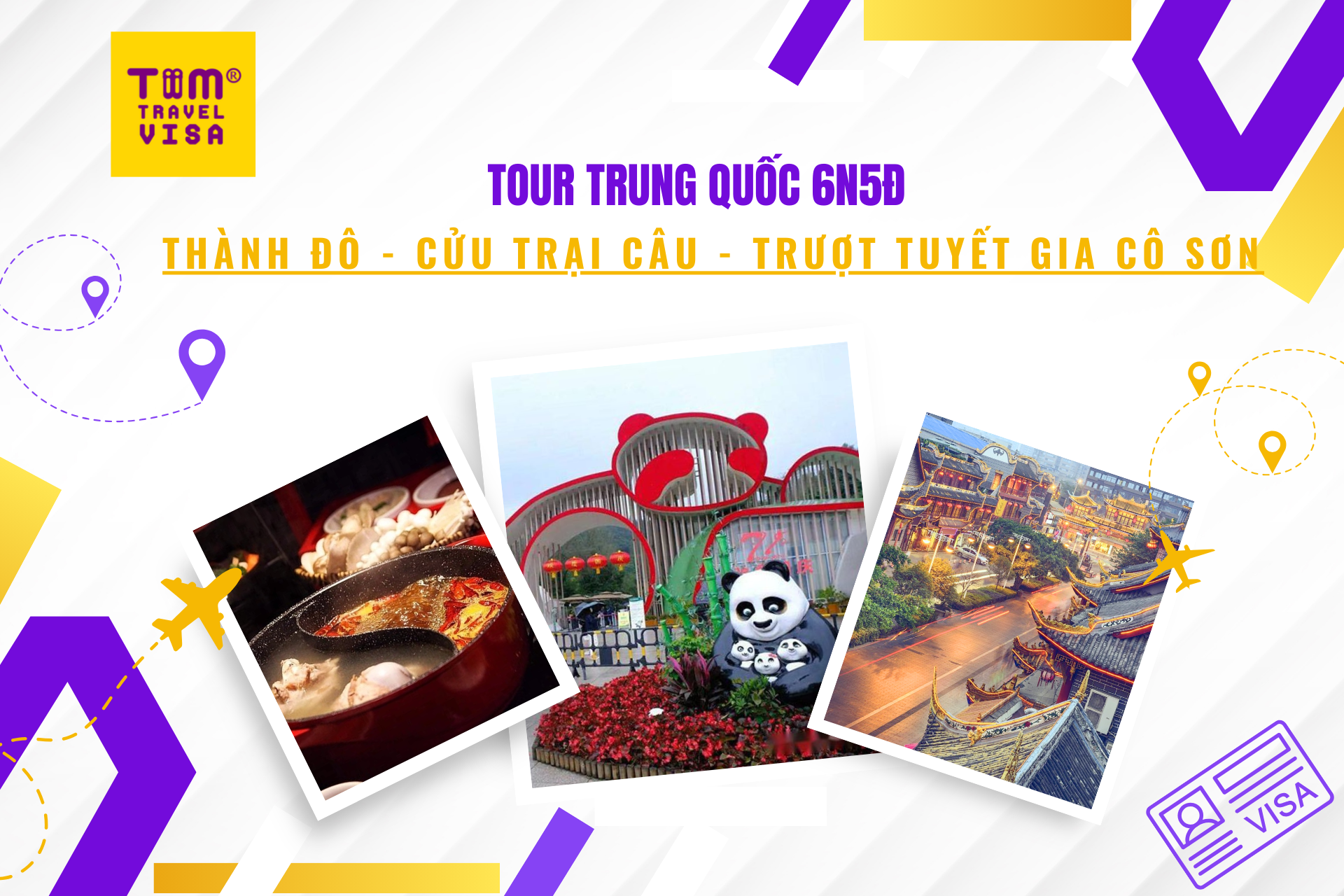 Tour Trung Quốc 6N5Đ: Thành Đô - Cửu Trại Câu - Trượt Tuyết Gia Cô Sơn