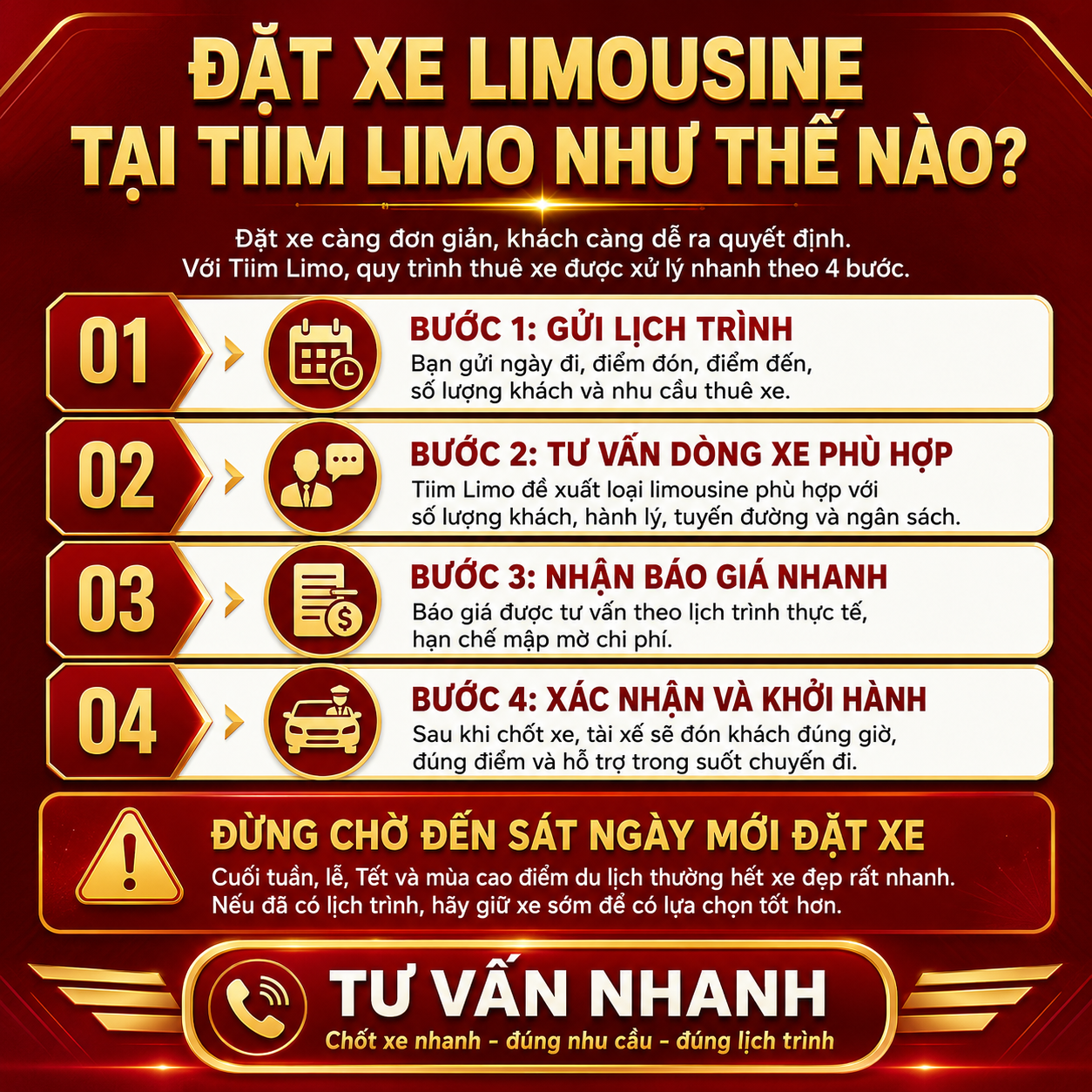 Quy trình đặt xe limousine