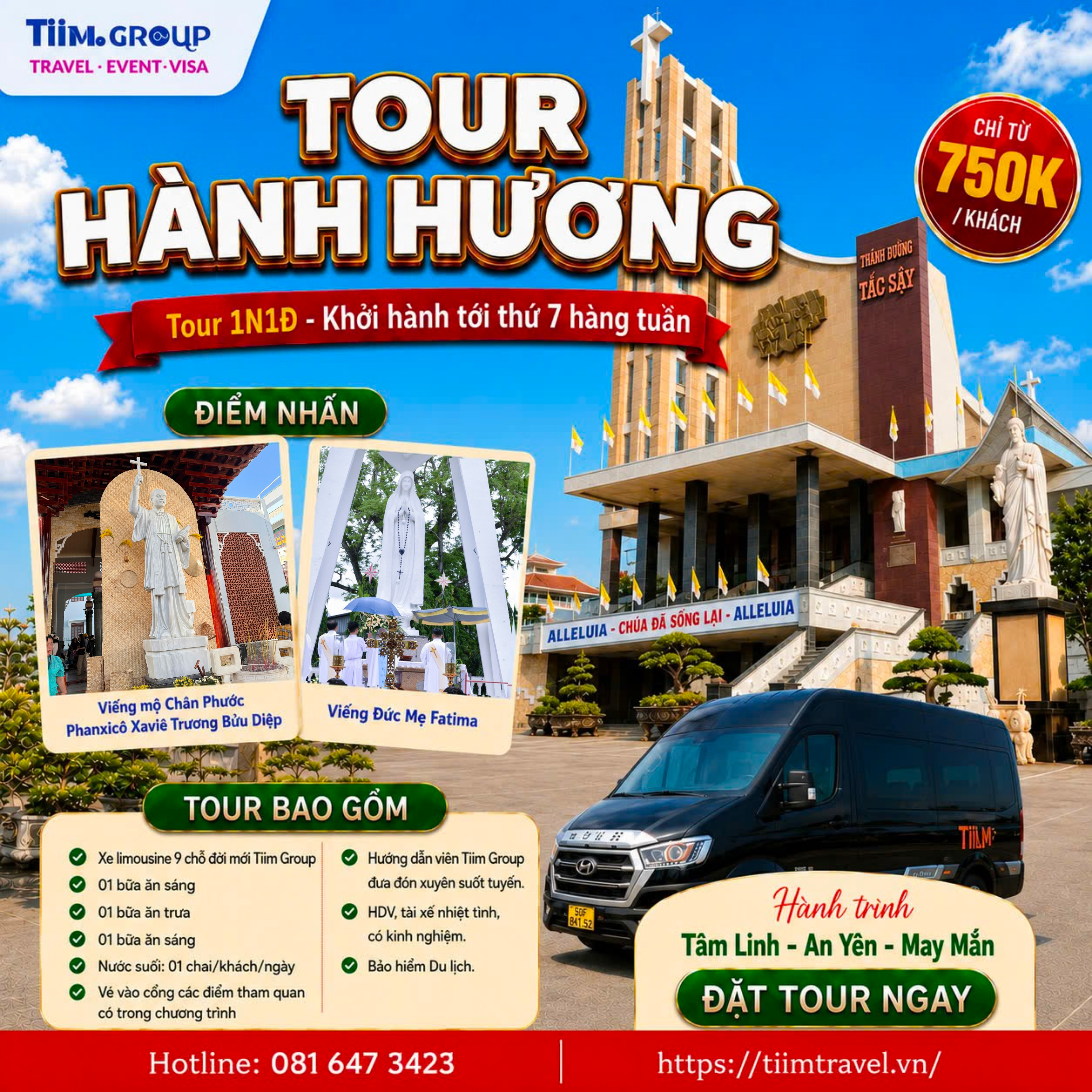 Tour Hành Hương Công Giáo: Viếng Cha Diệp – Đức Mẹ Fatima Vĩnh Long 1N1Đ | Khởi Hành Tối Thứ 7 Hàng Tuần