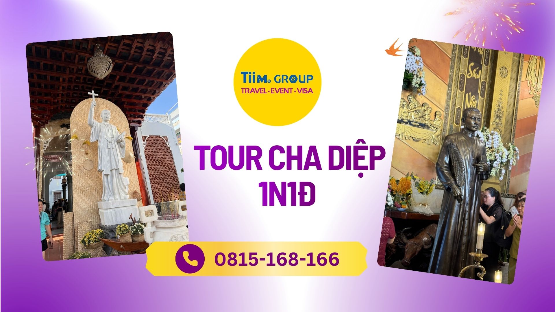 Tour Cha Diệp - Đức Mẹ Fatima 1N1Đ | KH tối thứ 7 hàng tuần