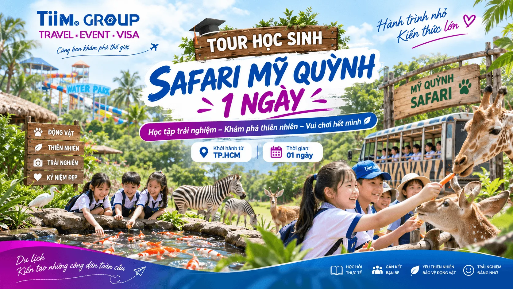 Tour học sinh Safari Mỹ Quỳnh 1 ngày: Khám phá thiên nhiên