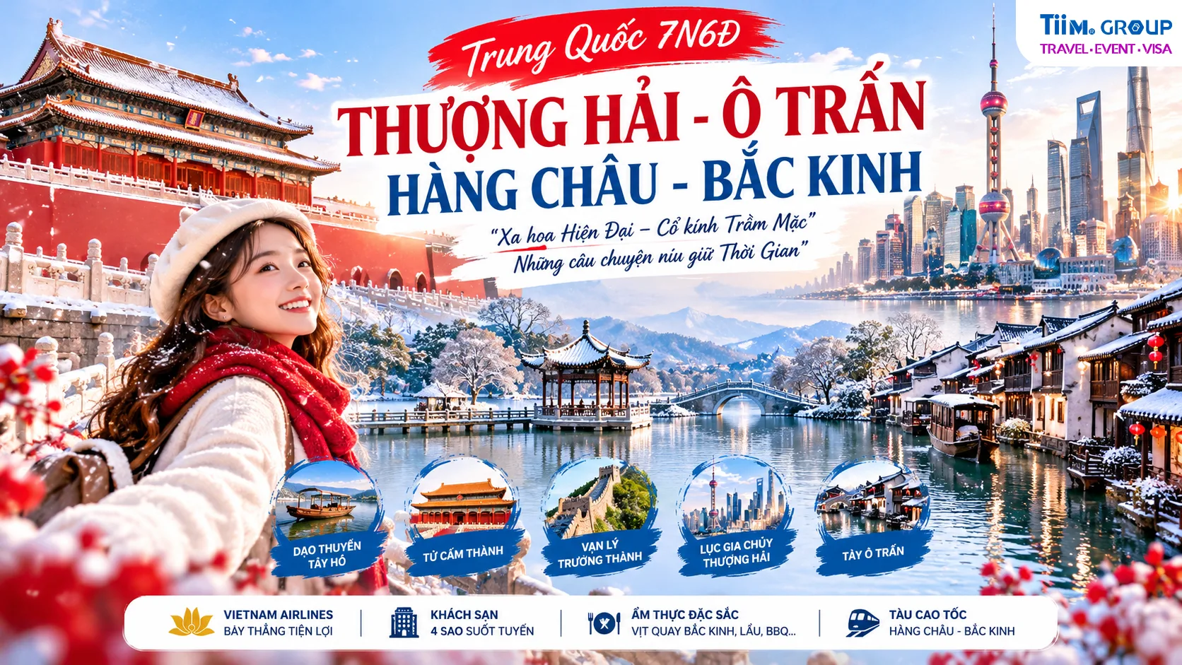 Tour Mùa Đông Trung Quốc 7N6Đ: Thượng Hải - Ô Trấn - Hàng Châu - Bắc Kinh